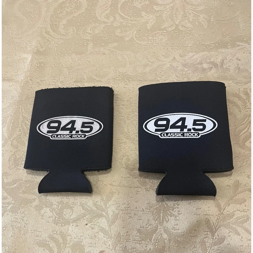 Unbranded 94.5 Classic Rock Koozie Set Unisex OS Black Good Radio Promo 2pk